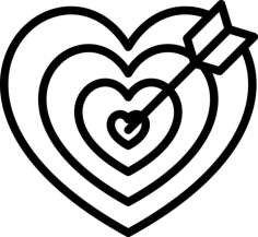 Heart Shaped Dart Board Outline Svg Vector, Free Vectors File